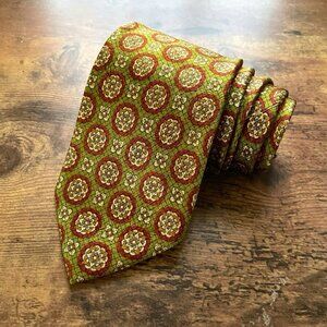 Robert Talbott Carmel Best Of Class Silk Tie Olive Green Medallion Print Necktie